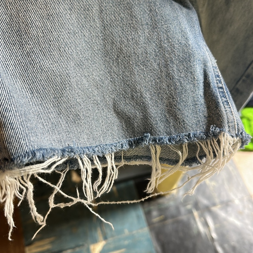 Agolde Classic Blue Denim Shorts 25 - Picture 3 of 6